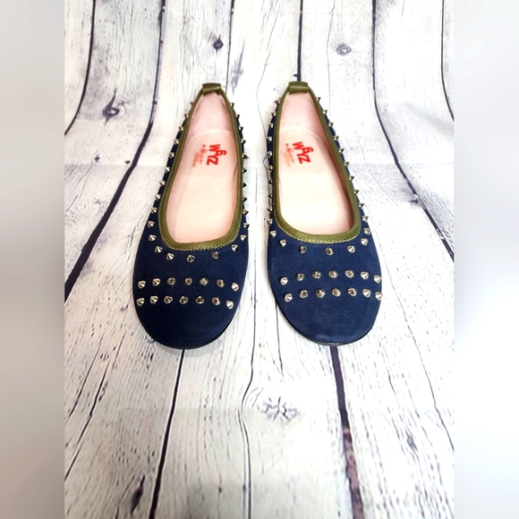 W6YZ Naturino Ballet Flats, Navy Blue & Green, Size 40 - Picture 9 of 12